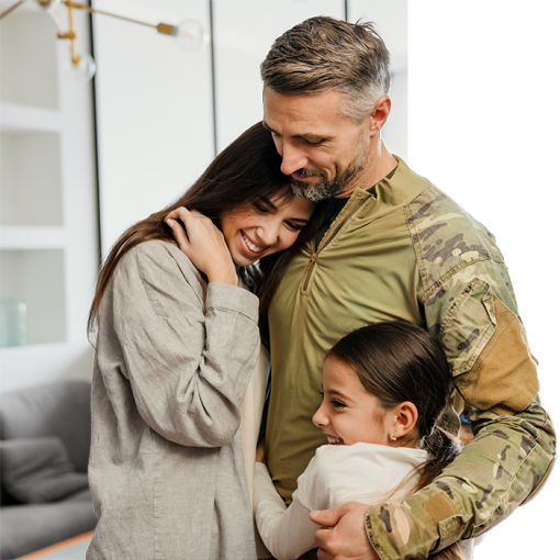 happy-masculine-military-man-smiling-and-hugging-his-family2 _ Honor Home Loans